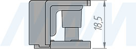 Размеры внутреннего угла квадратного алюминиевого плинтуса (артикул 09.577)