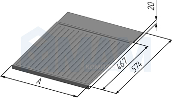 Размеры пластикового поддона для кухонной базы под раковину (артикул FP...GR)