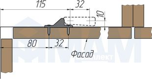 Схема установки скользящего упора для карусельной двери, чертеж 3