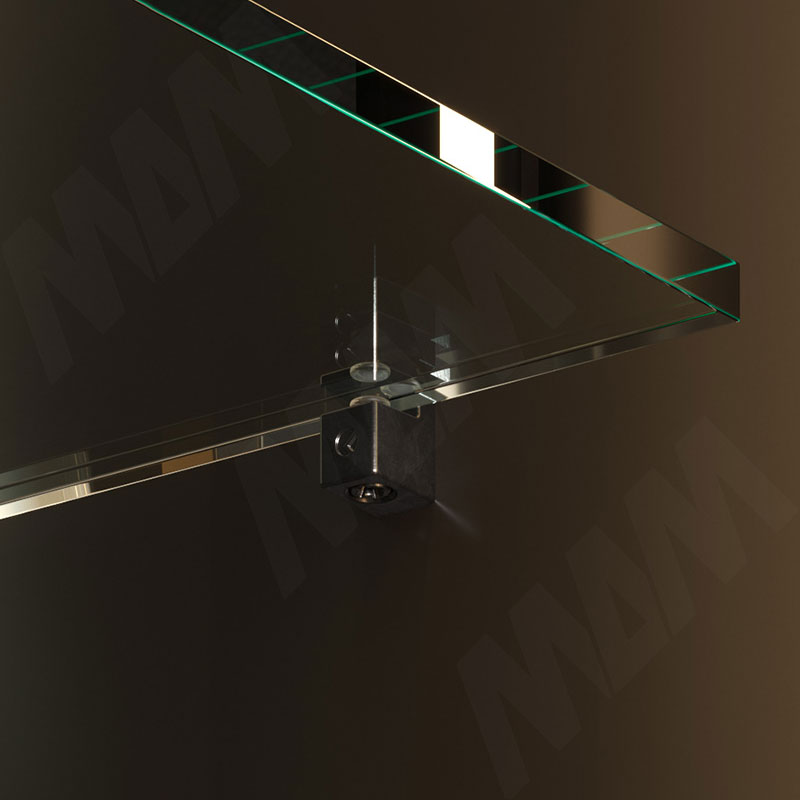 GRACE Полкодержатель для стеклянных полок толщиной 8 мм, под саморез, черный никель (1 61210 10 YQ) Italiana Ferramenta (Италия) - фото 2