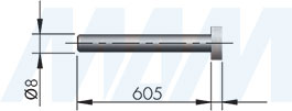 Размеры кронштейна для установки скрытого менсолодержателя TRIADE PRO MINI для деревянных полок толщиной от 25 мм (артикул 7020 798 и 1623001000), чертеж 1