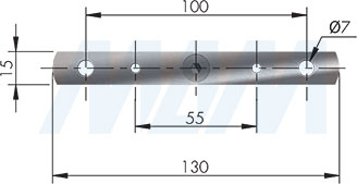Размеры кронштейна для установки скрытого менсолодержателя TRIADE PRO MINI для деревянных полок толщиной от 25 мм (артикул 7020 798 и 1623001000), чертеж 2
