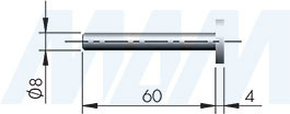 Размеры кронштейна для установки скрытого менсолодержателя TRIADE PRO MINI для деревянных полок толщиной от 25 мм (артикул 7020 790 и 1623002000, чертеж 1