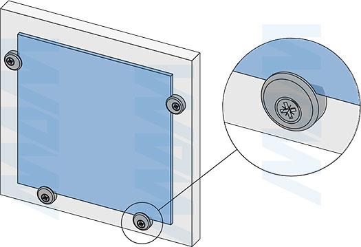 Установка крепления для стекла 4 мм (артикул )