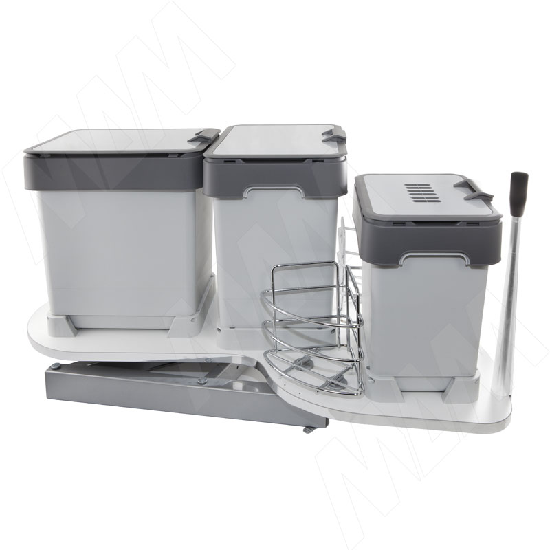PARTNER UNIKO Система для утилизации в угловой корпус (2 ведра по 15 литров, 1 ведро 7 литров, 2 корзинки для моющих средств) (EUK45WBPR)