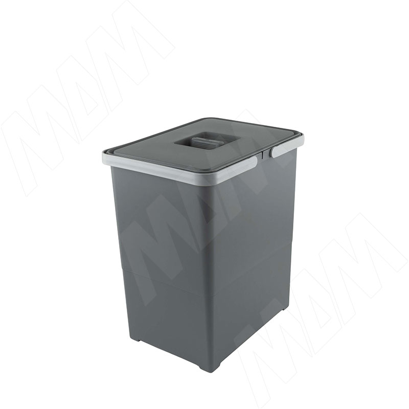 EASY Ведро для мусора подвесное 18л с крышкой, с крепежом, цвет серый базальт RAL7012 (PBDSPSG34C97) Elletipi (Италия)