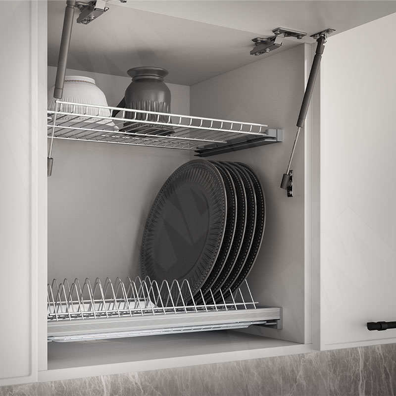 ARIA комплект посудосушителей, гладкая рамка, держатель задн.стенки, поддон, 500мм, серый хром (ПВ1.5016.2111.11) PULSE (Россия) - фото 6