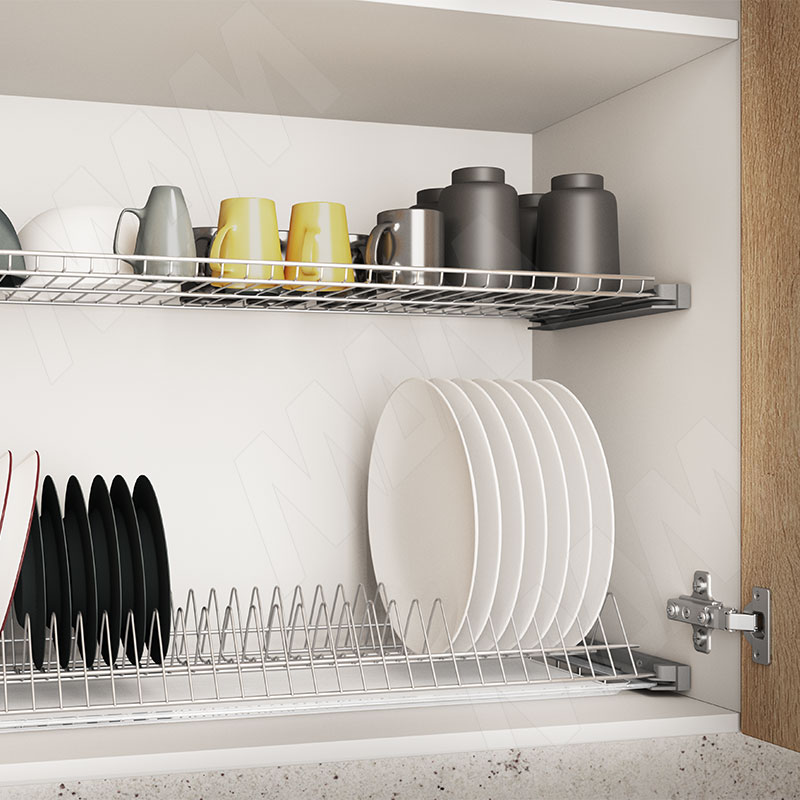 ARIA комплект посудосушителей, без рамки, поддон,  800мм, серый хром (ПВ1.8016.1001.11) PULSE (Россия) - фото 3