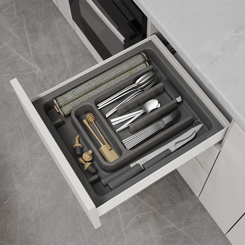 UPPO Лоток кухонный для столовых приборов для мебельного ящика шириной 450мм, цвет серый базальт RAL7012 (R145SC9730) Elletipi (Италия) - фото 4