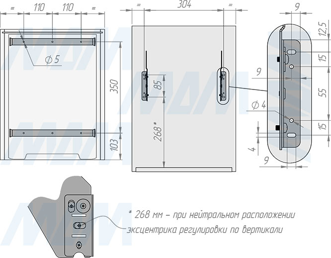 Установка встраиваемой выдвижной корзины EASYBOX F40 для мусора с выдвижным фасадом шириной 400 мм с 2 ведрами 26 л (артикул EMB402-52DG), схема 1