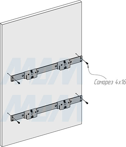 Установка системы KOMBI 2.0 M45W для фасадов шириной от 450 мм с 1 ведром для сортировки и хранения (артикул KOMBI2GME451ASCGM), схема 8