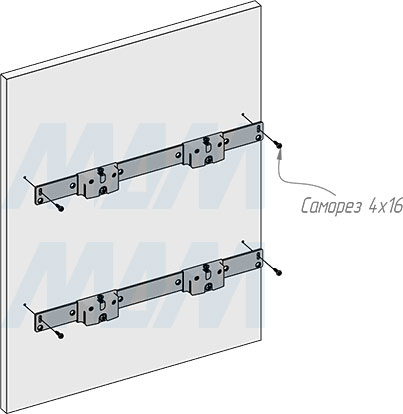 Установка системы KOMBI 2.0 M45W для фасадов шириной от 450 мм с 2 ведрами для сортировки и хранения (артикул KOMBI2GME452SCGM), схема 8