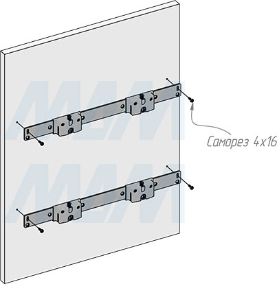 Установка системы KOMBI 2.0 M45W для фасадов шириной от 450 мм с 3 ведрами для сортировки и хранения (артикул KOMBI2GME453SCGM), схема 8