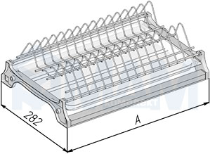 Размеры посудосушителя для тарелок (артикул MBB), чертеж 1