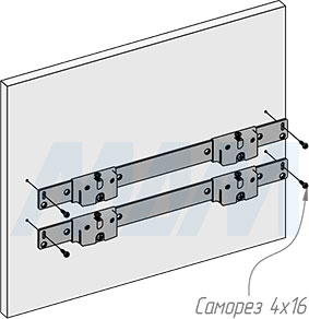 Установка системы KOMBI MINI M45W для фасадов шириной от 450 мм с 2 ведрами для сортировки и хранения (артикул MKOMBI2GME452SCGM), схема 8