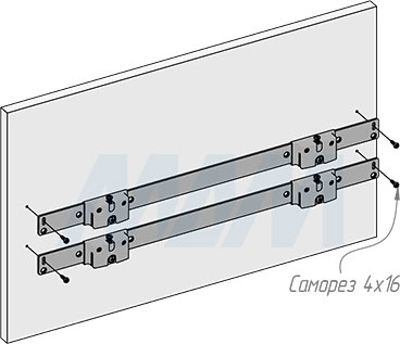 Установка системы KOMBI MINI M60W для фасадов шириной от 600 мм с 2 ведрами для сортировки и хранения (артикул MKOMBI2GME602SCGM), схема 8