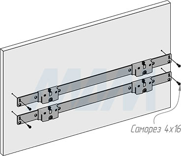 Установка системы KOMBI MINI M60W для фасадов шириной от 600 мм с 4 ведрами для сортировки и хранения (артикул MKOMBI2GME604SCGM), схема 8