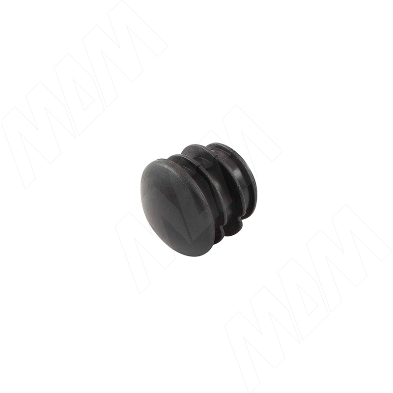 Заглушка /подпятник c полусферической шляпкой, для круглой трубы, D25 мм, черный (HL.R.25.SP.BL) PULSE (Россия)