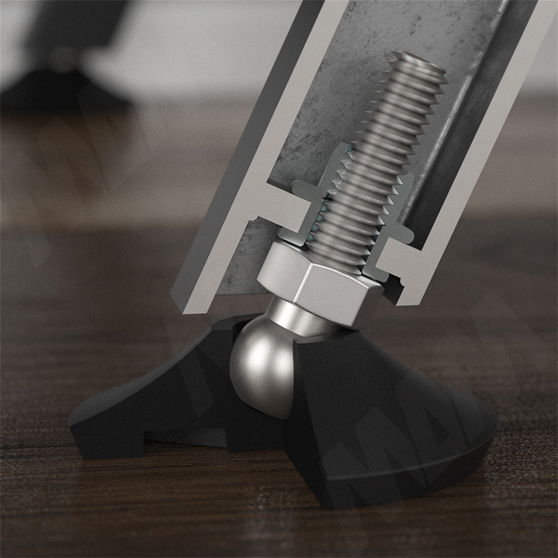 Ножка мебельная на подвижном шарнире черная, M10 x 30 (PI77.M10x30) PULSE (Россия) - фото 4