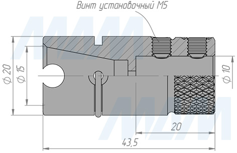 Размеры патрона быстросменного для станков SCM (артикул QCC_20435)