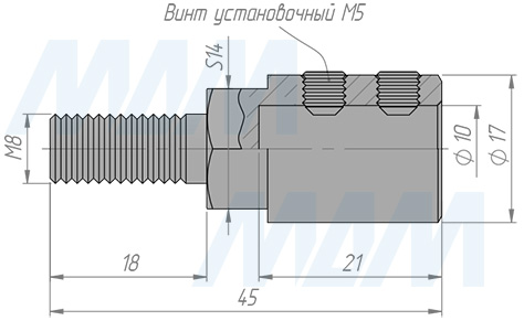 Размеры патрона быстросменного для станков Morbidelli M8/9 (артикул QCC_M8/9_R)