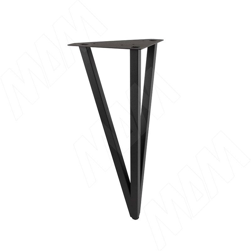 PIN опора для стола V-образная, 180х447+10 мм, черный (RAL 9005, муар) (PIN180x450 BLC) PULSE (Россия) PIN опора для стола V-образная, 180х447+10 мм, черный (RAL 9005, муар) - фото 1