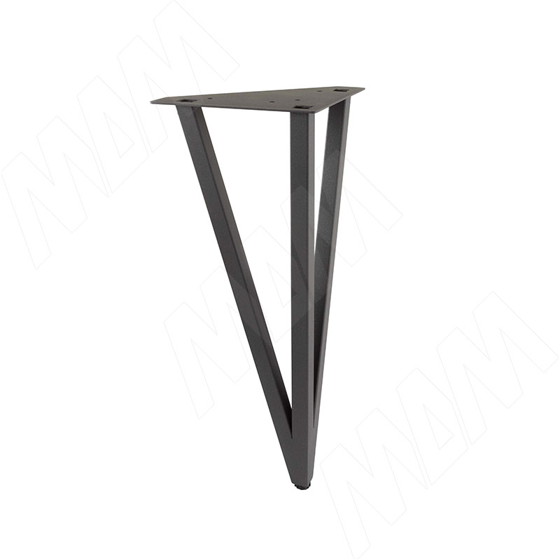 PIN опора для стола V-образная, 180х447+10 мм, графит (PIN180x450 GR) PULSE (Россия) PIN опора для стола V-образная, 180х447+10 мм, графит - фото 1
