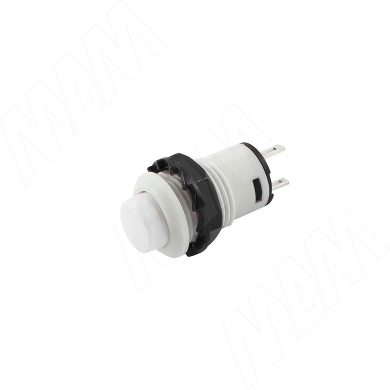 Выключатель круглый, врезной, кнопочный, d=14,4 мм, белый (SW-BU-R) цена и фото
