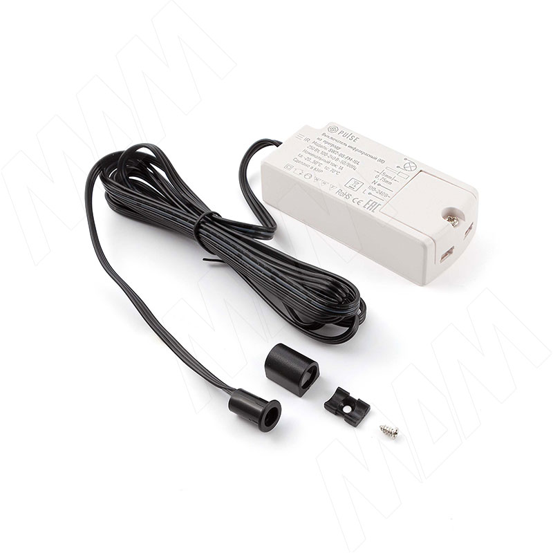 Выключатель инфракрасный (IR) на преграду, врезной, черный, 220V, 250W (SW2-DS-FM-1BL) PULSE (Китай)