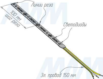 Монтаж и резка светодиодной ленты CCT 2835/120, 24V, IP20, 19.2W/1м (артикул LS24-2835-CCT-19.2)