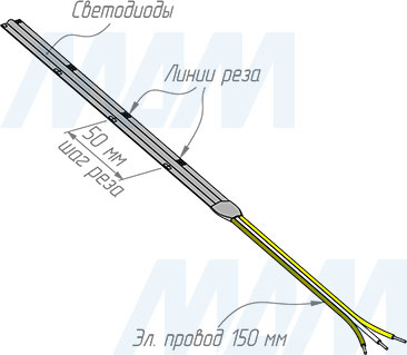 Монтаж и резка светодиодной ленты CCT COB, 640 диодов, 24V, CRI 90, IP20, 16W/1м (артикул LS24-COB-CCT-16)