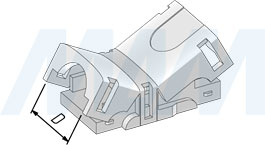 Размеры коннектора HIPPO для ленты 10 мм, к блоку питания, без проводов, IP65 (артикул LSA-10-HP-SP-NO-65), чертёж 2