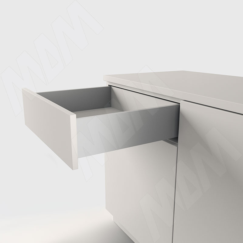 LS BOX комплект ящика 400 мм, цвет серый металлик (боковины h120 мм с направляющими открывания от нажатия) (LT120400) PULSE (Китай)
