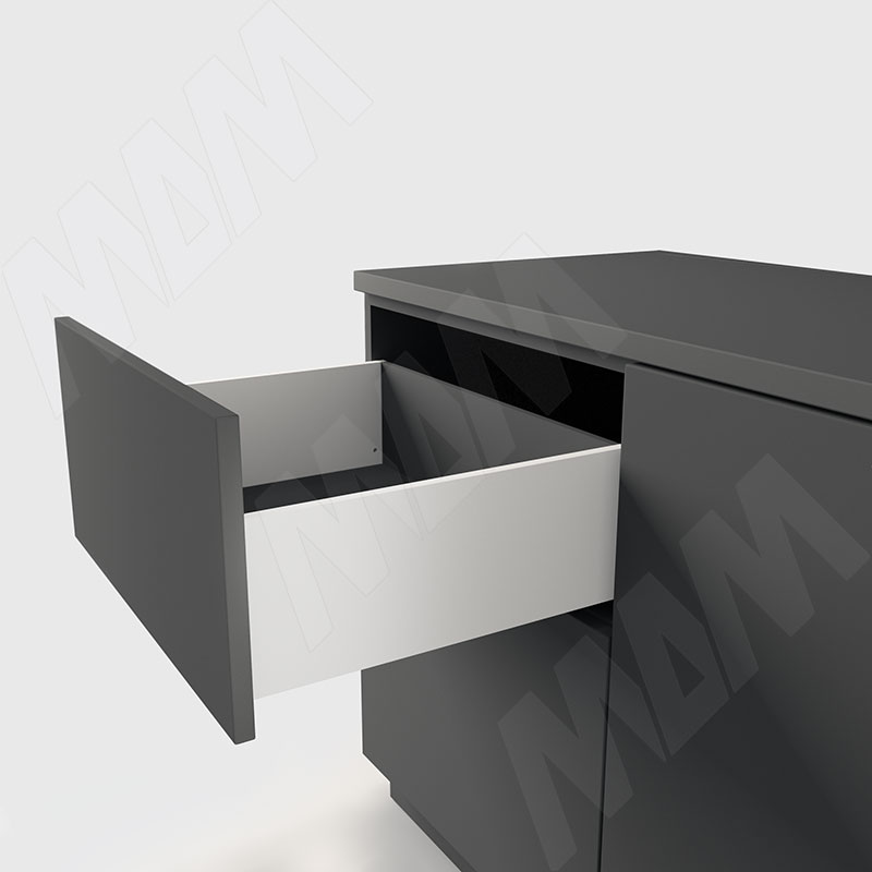 LS BOX комплект ящика 550 мм, цвет белый (боковины h173 мм с направляющими открывания от нажатия) (LT173550W) PULSE (Китай)