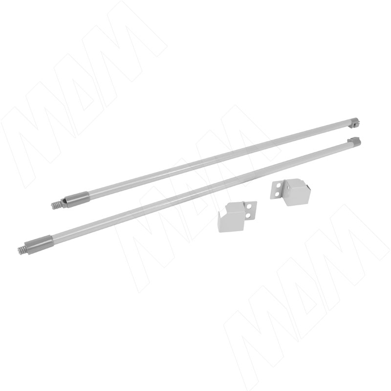 M-TECH комплект круглых рейлингов с фиксаторами 450 мм, серый металлик (RL450G/N) PULSE (Китай) RL450G/N - фото 1