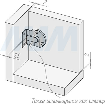 Размеры кнопочно-поворотного замка для 1 двери (артикул 503-23), схема 2